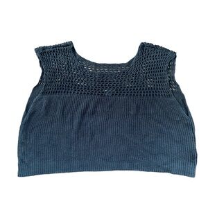 Obey Black Cropped Knit Top Small